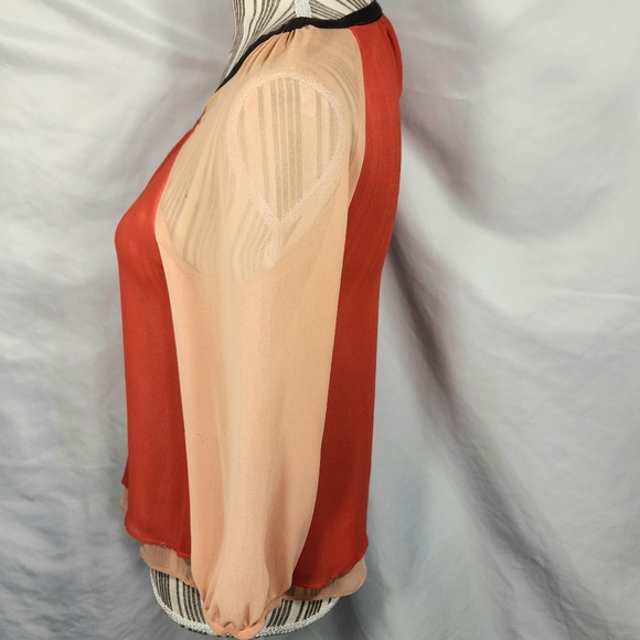 Sparkle & Fade Orange & Coral 3/4 Sleeve Layered Look Top Size XSmall - Picture 3 of 8